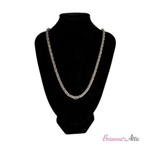 14K White Gold Plated Heavy 30g Rolo Chain Necklace for Men and Women 24"